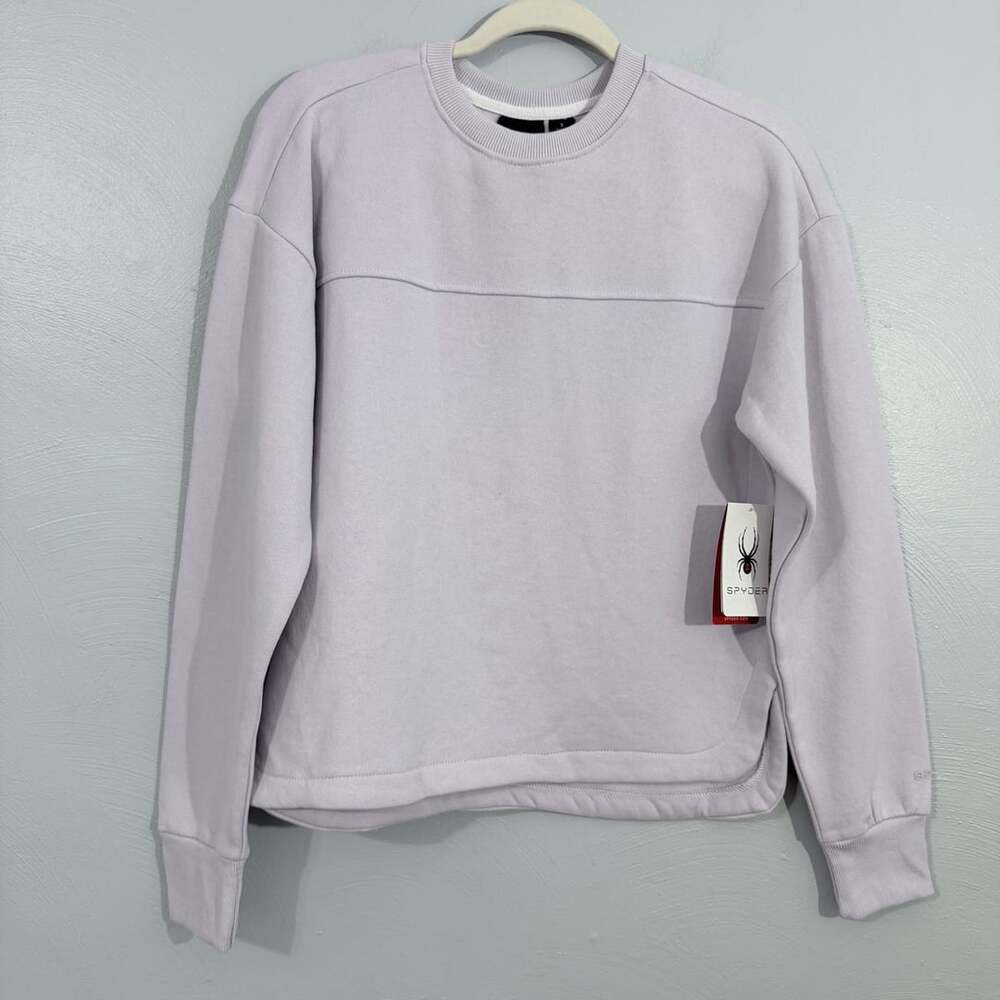 Spyder Women’s Crewneck Sweatshirt Lavender Drop Shoulder Fleece Pullover S